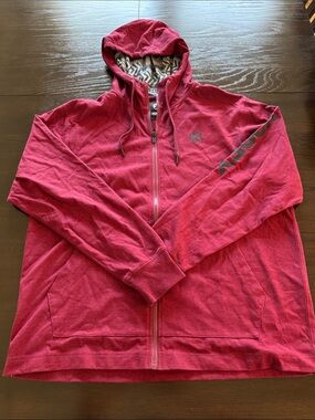 Hooey Maroon Full-Zip Hoodie with Sleeve Script
